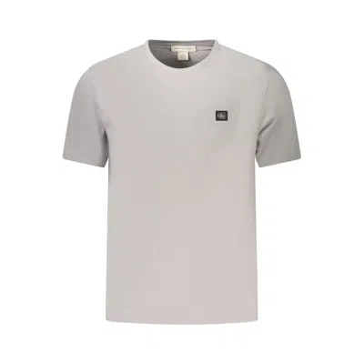 Calvin Klein Gray Cotton Men T-shirt In Gray