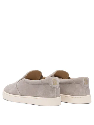 Brunello Cucinelli Light Beige Suede Slip-ons Men