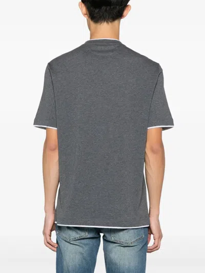 Brunello Cucinelli Basic Silk-blend T-shirt In Gray