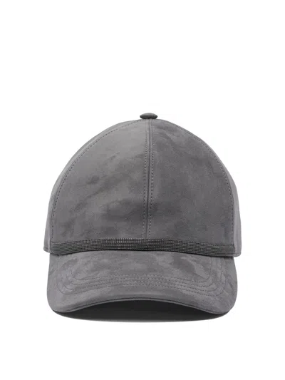 Brunello Cucinelli Grey Suede Hat