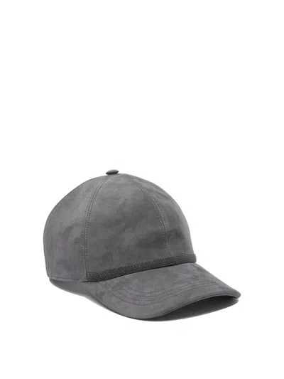 Brunello Cucinelli Grey Suede Hat