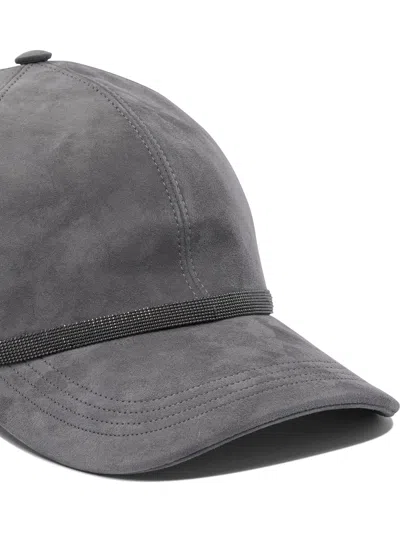Brunello Cucinelli Grey Suede Hat
