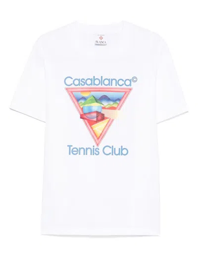 Casablanca Cotton Crew Neck T-shirt With Graphic Print