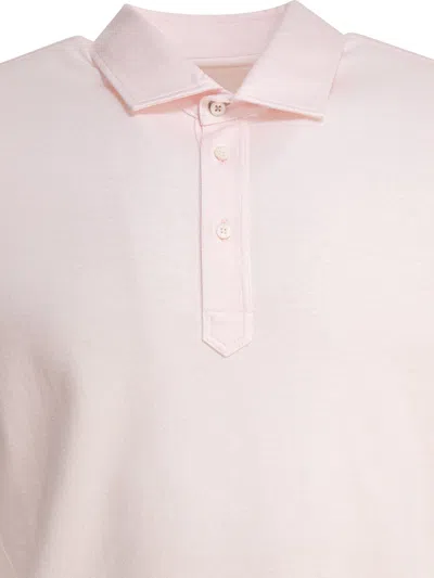 Brunello Cucinelli Men Cotton And Linen Pique Polo Shirt In Pink