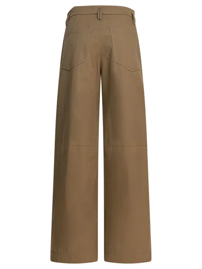 Brunello Cucinelli Trousers With Front Pleats And Wide Leg In Brown