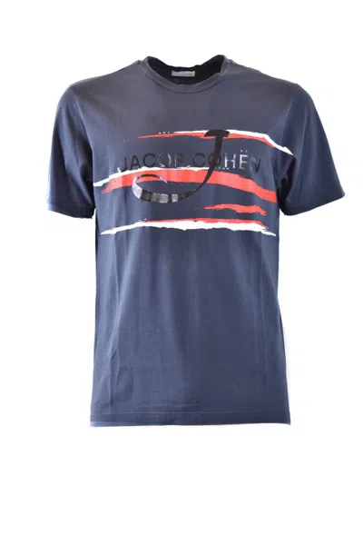 Jacob Cohen Cotton Logo T-shirt In Blue