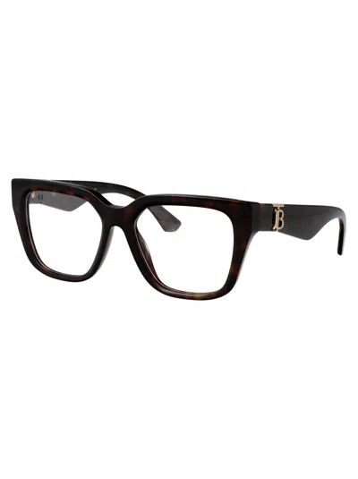 Burberry Dark Havana Acetate Glasses In Black