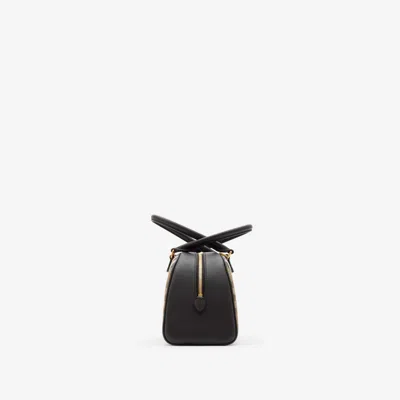 Burberry Highland Beige Handbag With Ekd Patch On The Front And All-over Check Motif In Cotton Blend Woman In Neutral