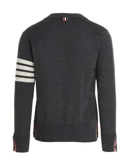 Thom Browne Merino Wool Cardigan In Gray