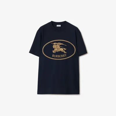 Burberry Mens Brand-print Crewneck Cotton-jersey T-shirt Black Xl