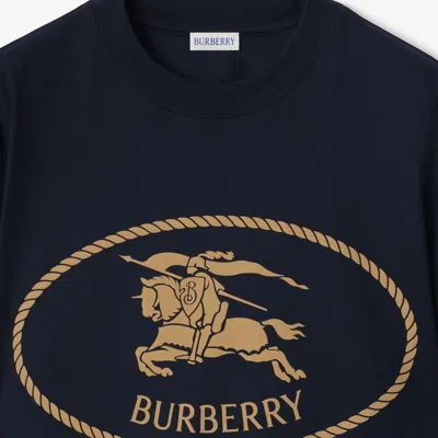 Burberry Mens Brand-print Crewneck Cotton-jersey T-shirt Black Xl