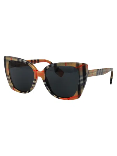 Burberry Womens Grey Be4393 Meryl Cat-eye Checked Acetate Sunglasses