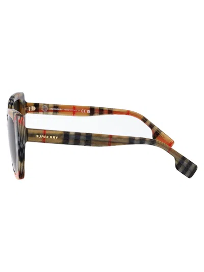 Burberry Womens Grey Be4393 Meryl Cat-eye Checked Acetate Sunglasses