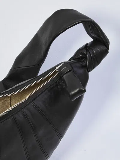 Lemaire Medium Croissant Leather Bag In Black