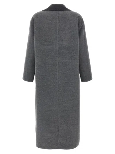 Fabiana Filippi Dressing Gown Coat Coats And Trench Coats Gray In Gray