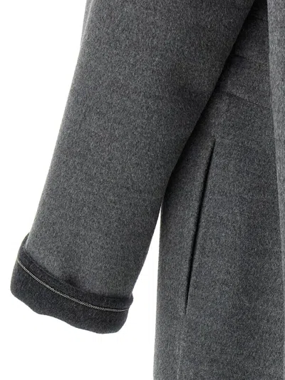 Fabiana Filippi Dressing Gown Coat Coats And Trench Coats Gray In Gray