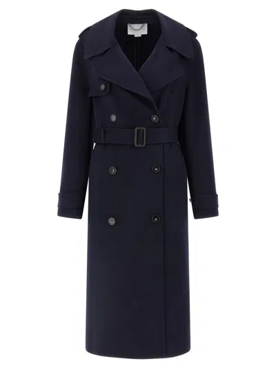 Stella Mccartney Double-breasted Wool Trench Coat Coats And Trench Coats Blue In Blue
