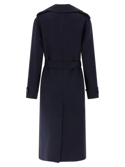 Stella Mccartney Double-breasted Wool Trench Coat Coats And Trench Coats Blue In Blue