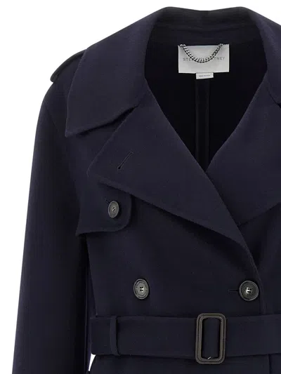 Stella Mccartney Double-breasted Wool Trench Coat Coats And Trench Coats Blue In Blue