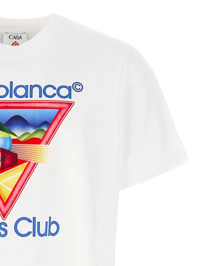 Casablanca Cotton Crew Neck T-shirt With Graphic Print In White