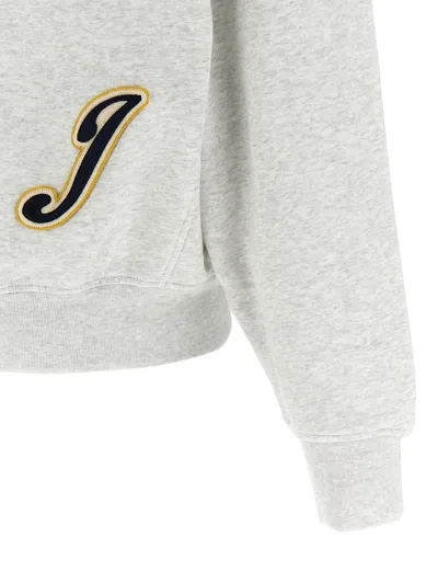 Jacquemus Hooded Sweater With Drawstring And Ribbed Finish In Gray