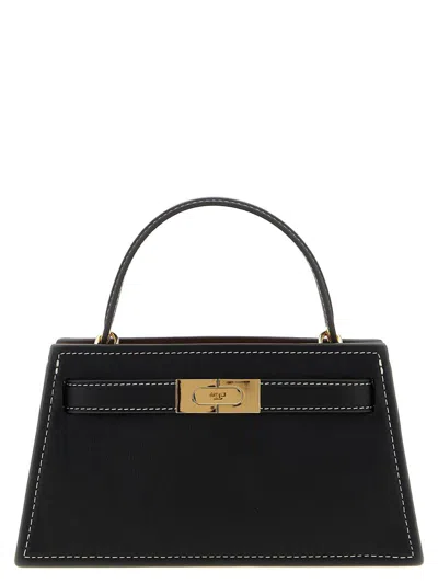 Tory Burch Lee Radziwill Mini Leather Handbag In Black