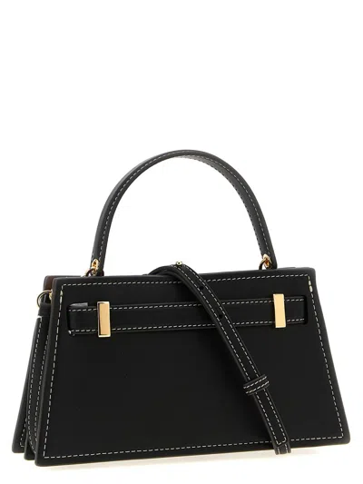 Tory Burch Lee Radziwill Mini Leather Handbag In Black