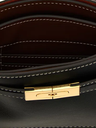 Tory Burch Lee Radziwill Mini Leather Handbag In Black