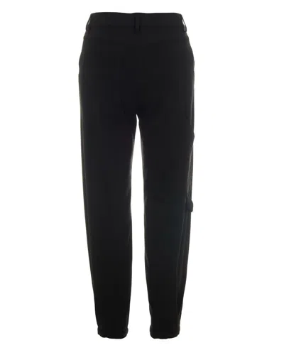 Pinko Tailored Black Trousers With Gold-tone Button Detail In Black