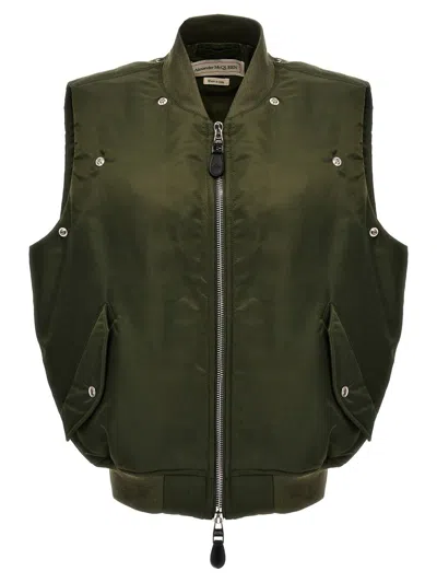 Alexander Mcqueen 'harness' Bomber Jacket In Green