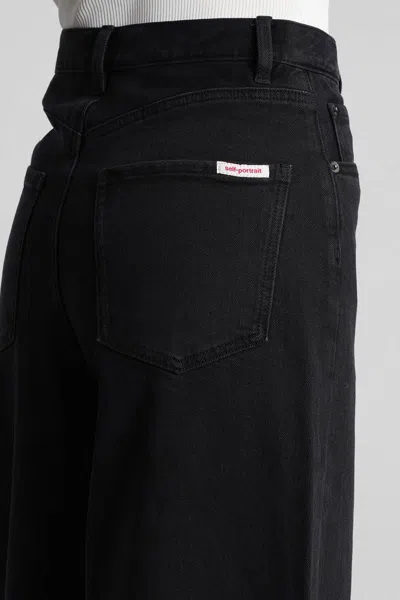 Self-portrait High-waisted Relaxed Fit Black Jeans