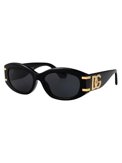 Dolce & Gabbana Womens Black Dg4502 Oval-frame Acetate Sunglasses In Black