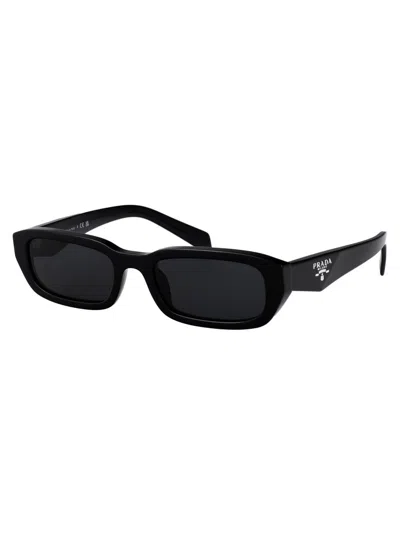 Prada Nero Acetate Sunglasses In Black