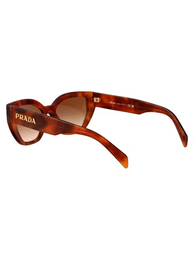 Prada Cognac Tartarugato Acetate Sunglasses In Brown