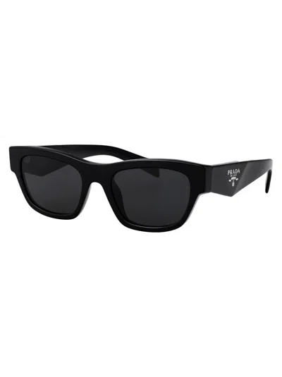 Prada Nero Acetate Sunglasses In Black