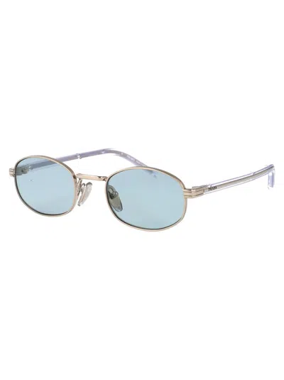 Prada Argento Steel Sunglasses In Blue