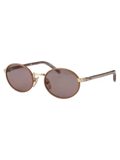 Prada Womens Brown Pr B56s Round-frame Metal Sunglasses In Brown