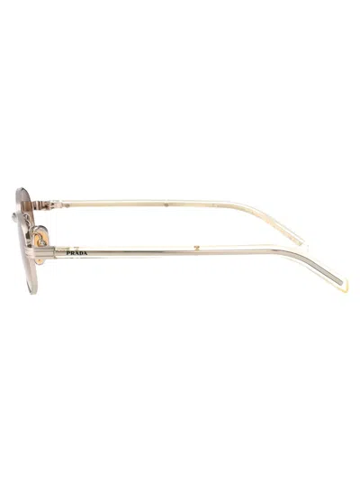 Prada Argento Steel Sunglasses In Brown