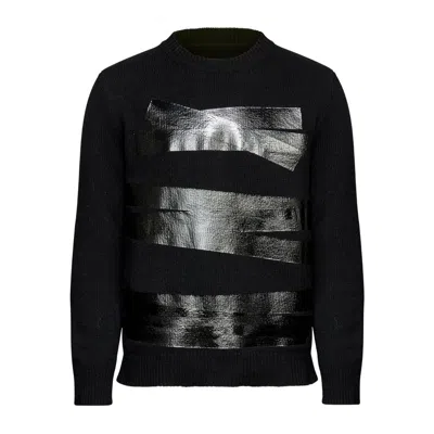 Mm6 Maison Margiela Relaxed Fit Sweater With Tape Detail In Black