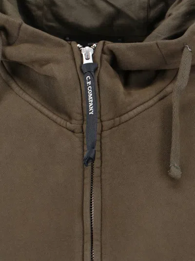 C.p. Company Hooded Sweatshirt With Pockets And Sleeve Detail In Brown