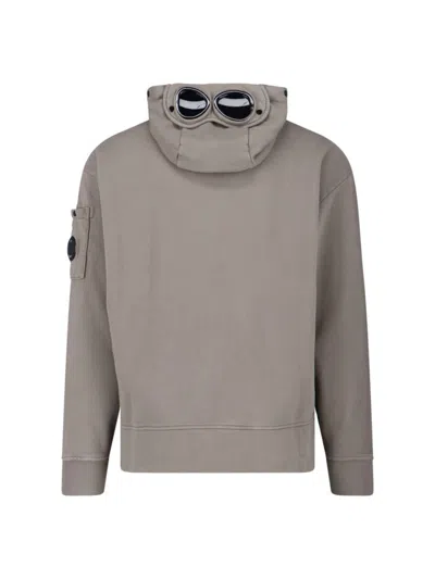 C.p. Company Hooded Sweatshirt With Pockets And Drawstring In Gray