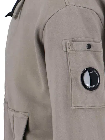 C.p. Company Hooded Sweatshirt With Pockets And Drawstring In Gray