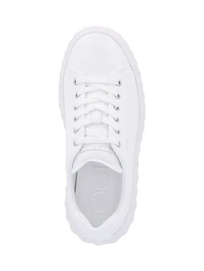 Jimmy Choo Low Top Sneakers With Textured Sole In White