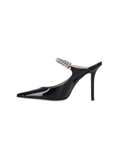 Jimmy Choo Black Pumps With Crystal Strap In Patent Leather Woman