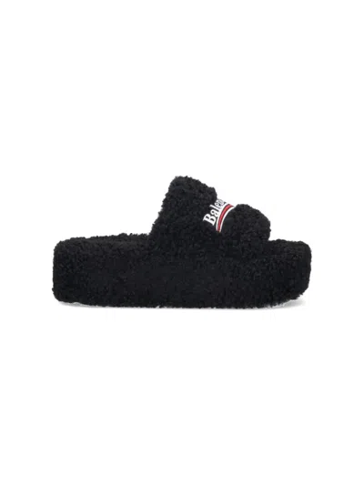 Balenciaga Furry Slide Sandals