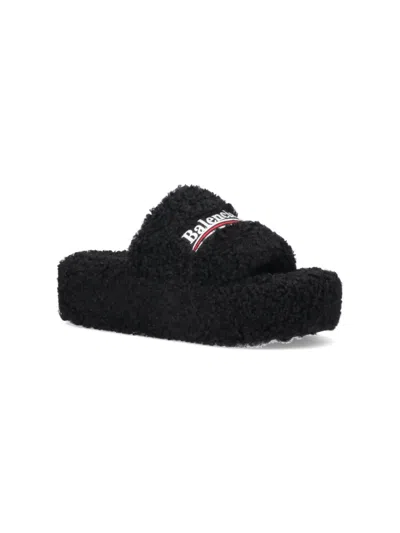 Balenciaga Furry Slide Sandals