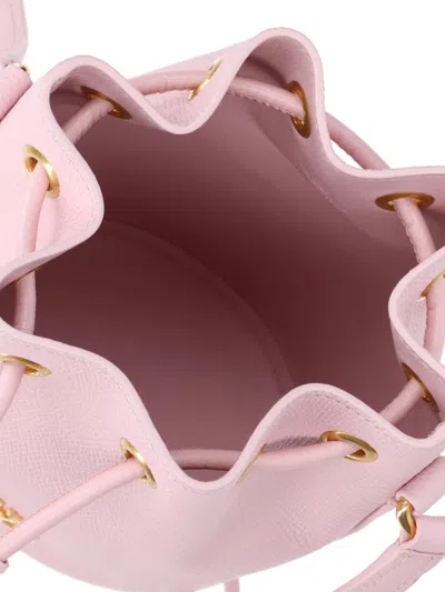 Valentino Garavani Bucket Bag With Gold-tone Hardware And Textured Finish In Nude