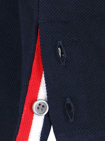 Thom Browne Center Back Rwb-stripe Polo Shirt