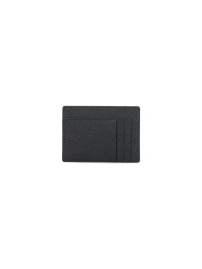 Dolce & Gabbana Dauphine-print Calfskin Card Holder In Black
