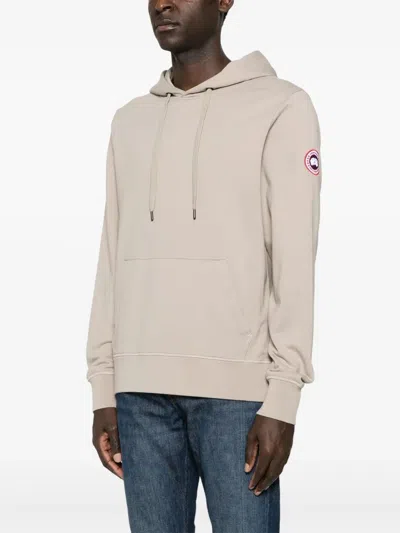 Canada Goose Huron Patch-logo Hoodie In Neutral